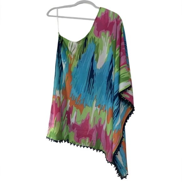 Off-Shoulder Cover-Up with Pom Poms - Picture 1 of 4